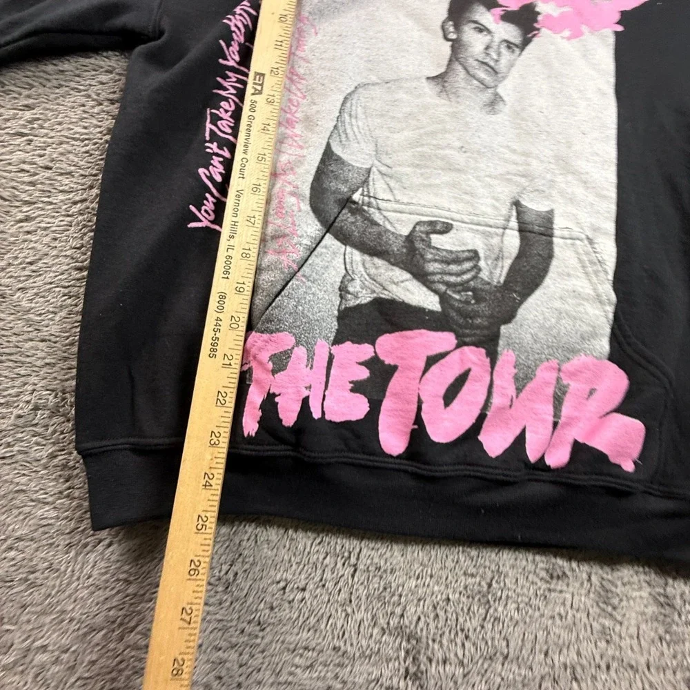 Shawn Mendes The Tour Hoodie M Black Pink Fleece Pullover Concert Merch Youth